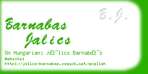 barnabas jalics business card